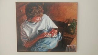 John Threadgill; Nany, 2020, Original Painting Acrylic, 48 x 36 inches. Artwork description: 241 Grandmother wit new grandaughter...