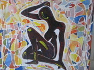 Ben Adedipe; Woman, 2013, Original Painting Acrylic, 48 x 48 inches. Artwork description: 241    African people, people, rain, umbrella rejoice, joy          ...