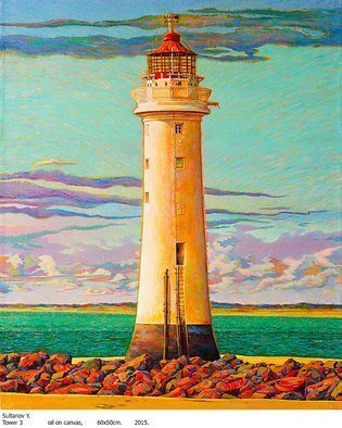 Yury Sultanov; Tower 3, 2015, Original Painting Oil, 50 x 60 cm. 