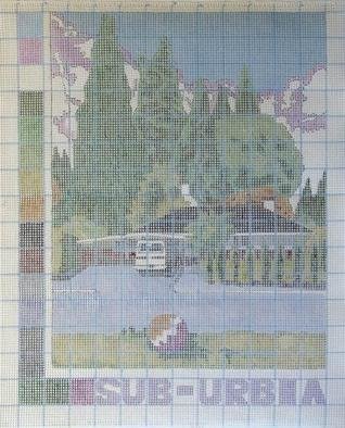 Gabriella Morrison; Suburbia A Pattern, 2005, Original Painting Other, 36 x 48 inches. Artwork description: 241 Acrylic painting on rug mesh, a play on the idea of mass- produced craft kits....
