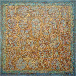 Abdolhosein Banafian; Niakan 17, 2012, Original Mixed Media, 100 x 100 cm. Artwork description: 241                  painting abstract cultur iranian persian artist                 ...