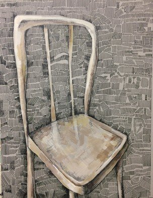 Otar Chakvetadze; White Chair, 2018, Original Drawing Marker, 68 x 56 cm. 