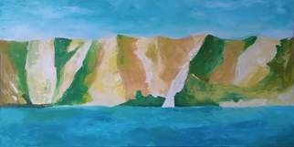 Vasiliy Mukhin; Green Coast, 2018, Original Painting Acrylic, 40 x 80 cm. Artwork description: 241 my dreams of the sea, the sail and the distant shores...