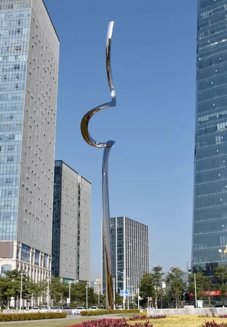 Wenqin Chen; Ascending, 2018, Original Sculpture Steel, 6 x 39 feet. Artwork description: 241 Corporate sculpture available in monumental and smaller sizes. Commissions welcome. ...