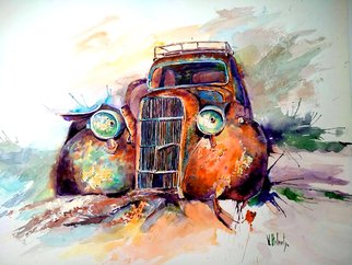 Volha Belevets; Old Car, 2018, Original Watercolor, 63 x 43 cm. 