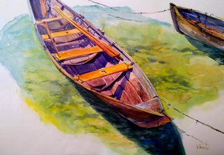 Volha Belevets; The Boat, 2018, Original Watercolor, 63 x 43 cm. 