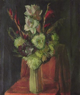 Sergey Belikov; Flowers In A Vase, 1975, Original Painting Oil, 60 x 67 cm. Artwork description: 241 Original painting...