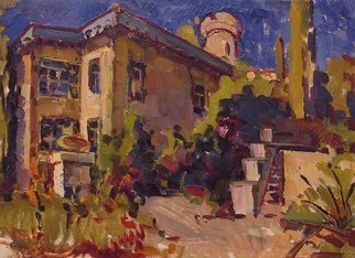 Sergey Belikov; Southern Town, 1967, Original Painting Oil, 35 x 25 inches. Artwork description: 241 Original oil painting on cardboard, cityscape in impressionistic style...