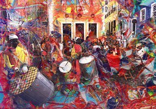 Herbert Bennett; Bahia Soul, 2008, Original Printmaking Giclee,   inches. Artwork description: 241  The spirit of festival as an expression of vibrations of all dimensions; sound music and art enjoyed by happy folks.  ...