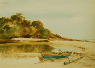 Jonathan Benitez; Langogan, 2011, Original Watercolor, 38 x 27 cm. Artwork description: 241     tropical image with strong asian sunlight.    ...