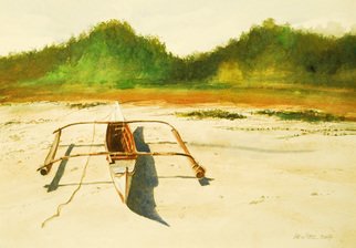 Jonathan Benitez; Snake Island, 2011, Original Watercolor, 38 x 27 cm. Artwork description: 241  tropical image with strong asian sunlight. ...