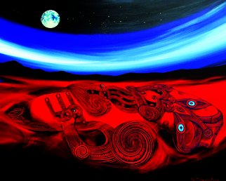 Phil Mokaraka Berry; Papatuanuku Mother Earth, 2017, Original Painting Acrylic, 30 x 40 inches. Artwork description: 241 This painting depicts Papatuanuku - mother earth by using imagery created and carved by our ancestors. ...