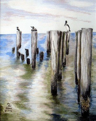 Ron Berry, 'Pilings', 2007, original Drawing Pencil, 16 x 20  x 1 inches. 
