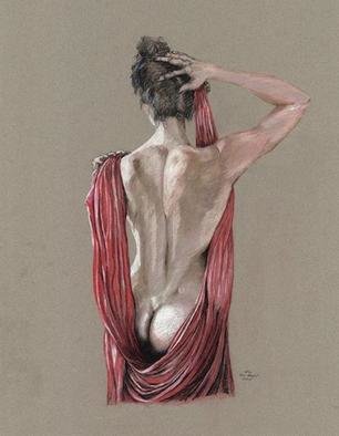 Ron Berry, 'Woman With Red Drape', 2006, original Drawing Pencil, 23 x 32  x 1 inches. 