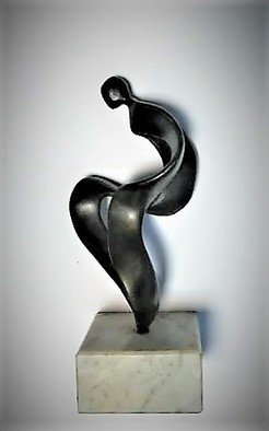 Gabor Bertalan; Ballerina, 2015, Original Sculpture Bronze, 10 x 22 cm. Artwork description: 241 Dancing ballerina in an abstract sculpture...