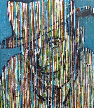 Bert Maurits; Striped Bogey, 2013, Original Mixed Media, 125 x 110 cm. Artwork description: 241 portriat of Bogey. ...