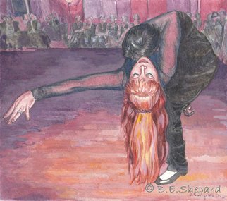 Barbara Shepard; Tango  Monica Y Omar Ocampos , 2012, Original Printmaking Giclee, 22.5 x 22 cm. Artwork description: 241    One of a series of paintig of Tango dancers of dancers visiting the UK from Argentina. These are worked from photographs The artist took whilst the dancers were performing to the public.   ...