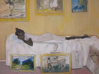 Vaughn Tucker; The Art Lover, 2012, Original Painting Oil, 20 x 20 inches. Artwork description: 241  Figure , lying  down, oil paint, detail art, fine art, 20 x 20, size  ...
