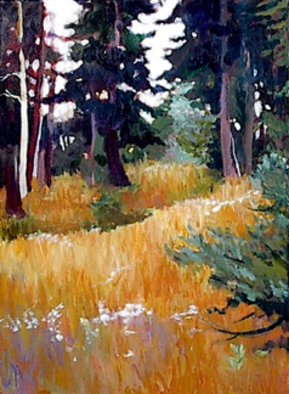 Beverly Furman; RainierForest,Lft, 2008, Original Painting Acrylic, 20 x 20 inches. Artwork description: 241  This painting works by itself or as a diptych with Rainier Forest, Left. Frame is Illusion - - Composition of some kind, A contemporary' floating' set back black strip with Gold outer strip.  ...