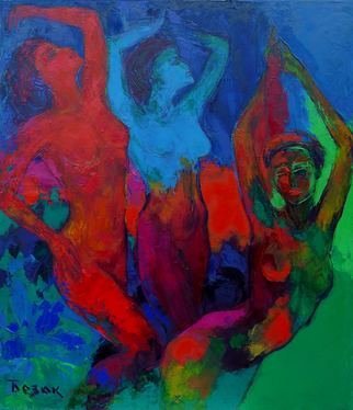 Oleg Bezyuk; We Three:My Echo, My Shad..., 2009, Original Painting Oil, 100 x 100 cm. Artwork description: 241   oil, canvas, semi- abstract, abstract, cityscape  ...