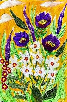 Bhuvaneswari Rajendran; Summer Flowers, 2021, Original Painting Acrylic, 8.5 x 11 inches. Artwork description: 241 Hot Summer feel with flowers that brightens the day and cools it even when its very hot, there s gentle breeze to soothe...