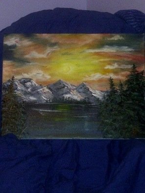 Bianca Wiebe; Ahhh Man Beautiful, 2017, Original Painting Oil, 20 x 16 inches. Artwork description: 241 Mountains, sunset, skylines, water...