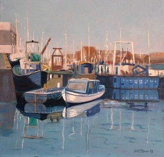 Bill Obrien; Howth Harbour Blue, 2009, Original Glass Cast, 50 x 50 cm. Artwork description: 241  Oil on box canvas 20 ins. x 20 ins. . ...