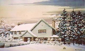 Bill Pullen, 'A Snowy Day', 2007, original Watercolor, 16 x 12  x 1 inches. Artwork description: 1758  A watercolor painting on acid- free archival watercolor paper. Commissioned by my Client as a gift for her husband. ...