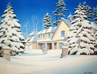 Bill Pullen; A Winter Scene, 2011, Original Watercolor, 16 x 20 inches. Artwork description: 241  A commissioned house portrait in watercolour on Arches watercolour paper.  The photographs for the painting were taken in the fall and I added snow.  Lots of it. ...