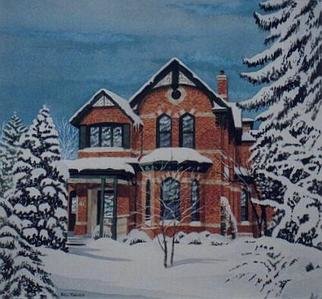 Bill Pullen, 'Historic Winter', 2005, original Watercolor, 14 x 18  x 1 inches. Artwork description: 1758 A historic house in Toronto, built circa 1860- prior to Canadian confederation. The red brick is made from local Toronto clay which has now been depleted. A commissioned work....