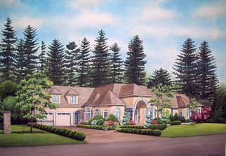 Bill Pullen; Sunny Day, 2011, Original Watercolor, 30 x 21 inches. Artwork description: 241  A commissioned house portrait of a home in Oakville, Ontario.  Painted on Arches watercolour paper. ...