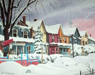 Bill Pullen; The Colours Of Kensington, 2010, Original Watercolor, 9 x 12 inches. Artwork description: 241  A typical street of houses in the Kensington market area of Toronto.       ...