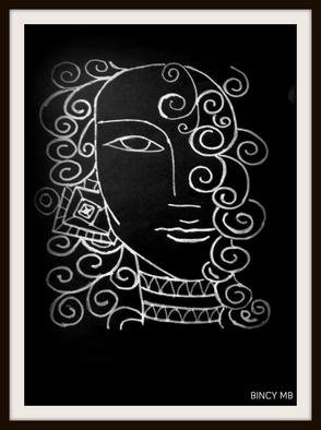 Bincy Mb; Budha Art Indian Painting, 2016, Original Paper, 9 x 11 cm. Artwork description: 241  Budh art drawing in Black and White, paper. ...