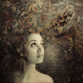 Bita Mohabbati; Love, 2015, Original Mixed Media, 100 x 100 cm. Artwork description: 241 love, woman, portrait...