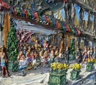 Brian Josselyn; Nellos, 2007, Original Painting Acrylic, 30 x 27 inches. Artwork description: 241  Nello's resturaunt on Madison and 61st ...