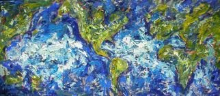 Brian Josselyn; World Map, 2007, Original Painting Acrylic, 76 x 30 inches. Artwork description: 241  Great painting of the world on canvas. ...