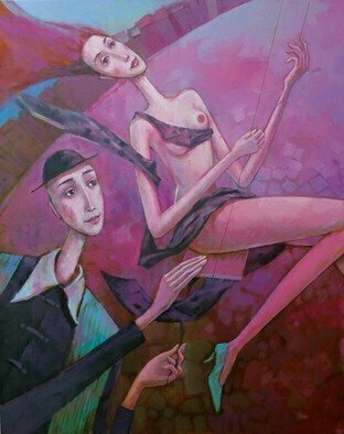 Beata Wrzesinska; Summer, 2017, Original Painting Oil, 81 x 100 cm. Artwork description: 241 City woman man love romance...