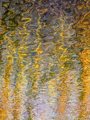 Bruce Lewis; Chester Creek Morning, 2018, Original Photography Color, 15 x 20 inches. Artwork description: 241 From the  Other Side of Reflection  series. The reflected winter trees made for the perfect abstract image. Archival digital print, limited edition of ten. ...