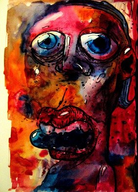 Alexandr Bobrov; I Will Say Now, 2014, Original Watercolor, 288 x 400 mm. Artwork description: 241  paint people illustration emotion color ink watercolor painting graphics copyright execution paper   ...