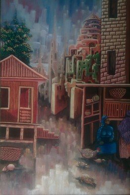 Tobi Bolaji; Calm After Rain, 2016, Original Painting Oil, 16 x 24 inches. 