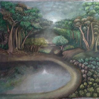 Tobi Bolaji; Landscape, 2015, Original Painting Oil, 26 x 26 inches. Artwork description: 241                   A nice  beautiful environment. ...