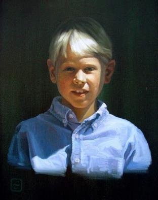 Lisa Johnson; Jack Carrier, 1999, Original Painting Oil, 20 x 16 inches. Artwork description: 241 An example of a head and shoulders portrait with the lower half of the figure vignetting into the background. ...