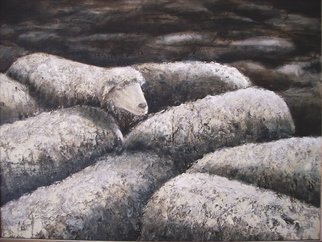 Bonie Bolen, 'Sheep', 2001, original Painting Oil, 3.5 x 3  inches. Artwork description: 3099  Oil on canvas. Painted very thickly. ...