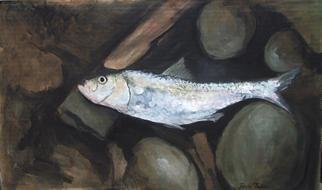 Bonie Bolen, 'Skip Jack ', 2006, original Painting Oil, 12 x 18  inches. Artwork description: 2307  oil on cardboard.Fish out of water. ...