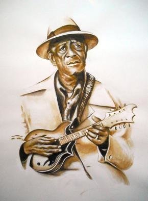 Bonie Bolen, 'Yank Rachell', 2011, original Watercolor, 12 x 18  inches. Artwork description: 1911  Commissioned portrait of Yank Rachell for The Blues, Jazz and Folk Music Society, Marietta, OH.It is sepia brown watercolor on white watercolor paper.Original is not for sale but please contact me if you' d like a print.  ...