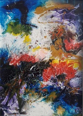 Bore Minov; On Different Planet, 2019, Original Painting Acrylic, 50 x 70 cm. Artwork description: 241 planet, universe colorful inspiration...