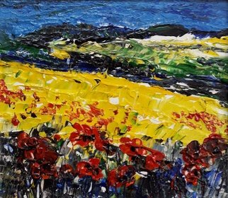 Bore Minov; Papaver, 2019, Original Painting Acrylic, 50 x 35 cm. Artwork description: 241 papaver flowers , beautiful landscape  , nature , beauty...