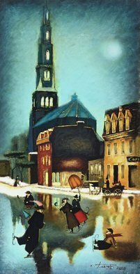 Steven Lamb; Sold Winter In Montreal, 2018, Original Mixed Media, 12 x 24 inches. Artwork description: 241 Typical Montreal winter scene. ...