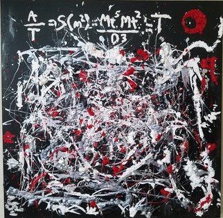 Dave Holt; Time, 2019, Original Painting Acrylic, 36 x 36 inches. Artwork description: 241 Time is  1 in my abstract Math   Science SeriesPure expressive, meditative, action or gestural abstraction painting, expressing the nature of time and space as they relate to math and science, as well as, the rebellious, anarchic, technological neurosis, nihilistic feelings of moving forward into the IoT, ...