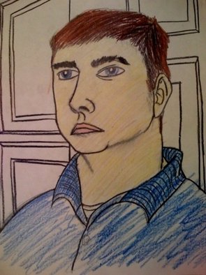 Brad Brigance; Self Portrait, 2007, Original Drawing Pencil, 8 x 11 inches. 